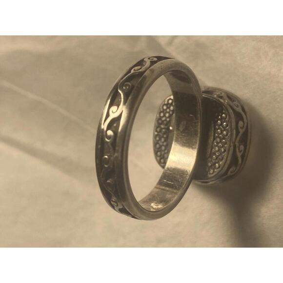 Brighton Vintage Silver Statement Ring with Large Crystal - Picture 9 of 9